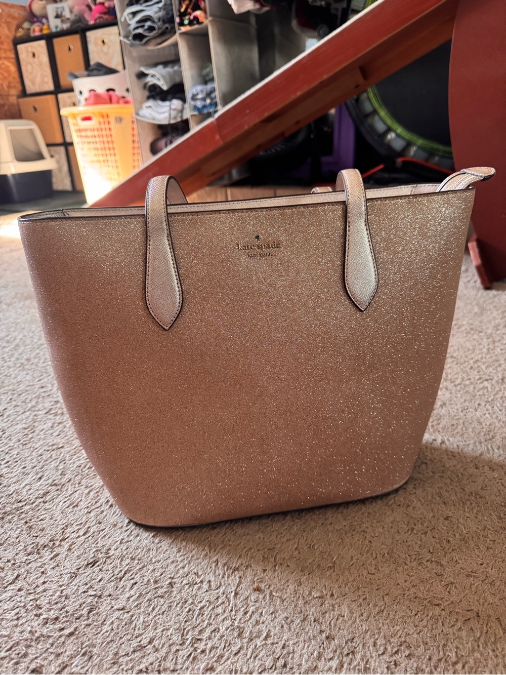 kate spade Rose Gold Glitter Tote Bag